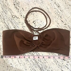 Aritzia Sunday Best Cora Halter Multi Twist Bandeau Top — Brown/" Size Small